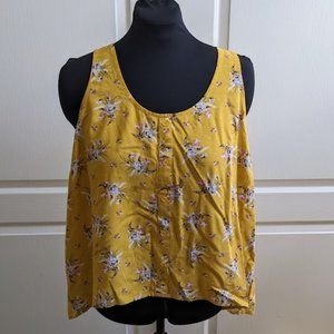 Love Fire Top (never worn) - casual cropped swing button front tank top